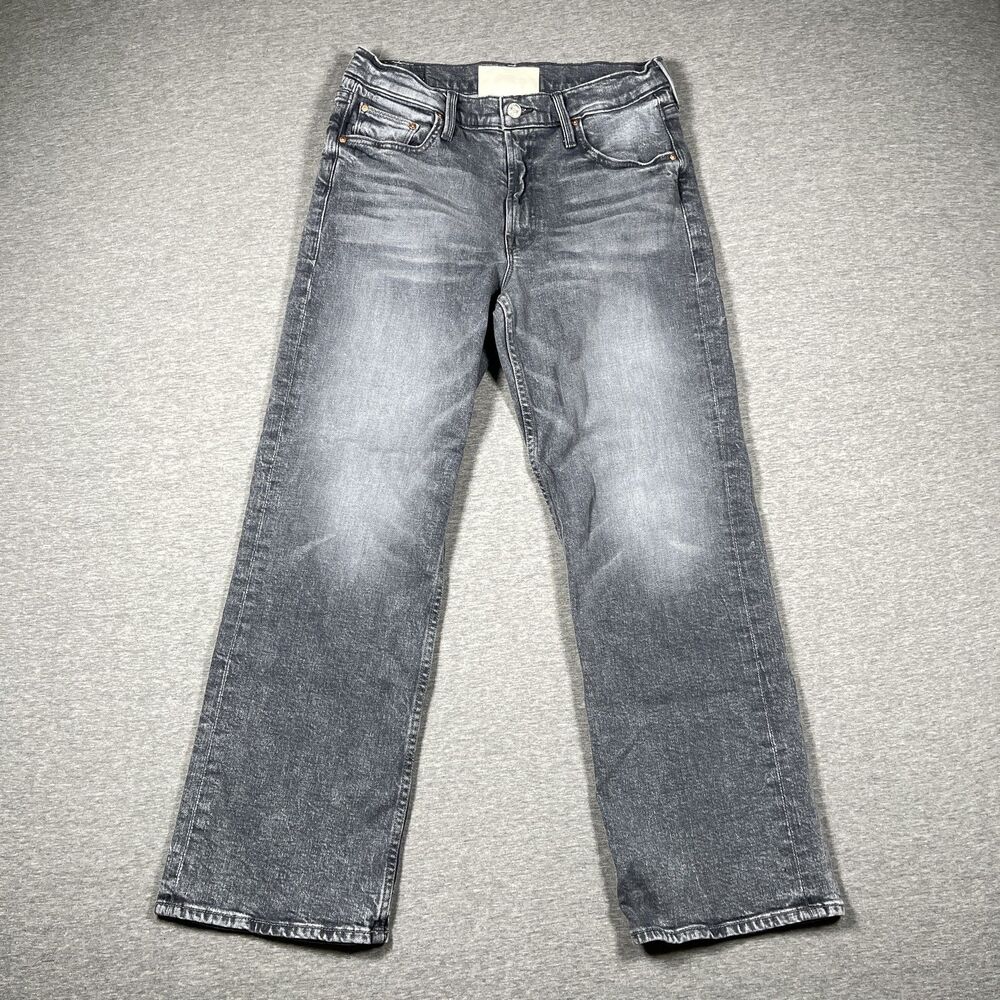 Mother The Bookie Ankle Jeans Womens 27 Gray Acid Wash Straight Leg Casual